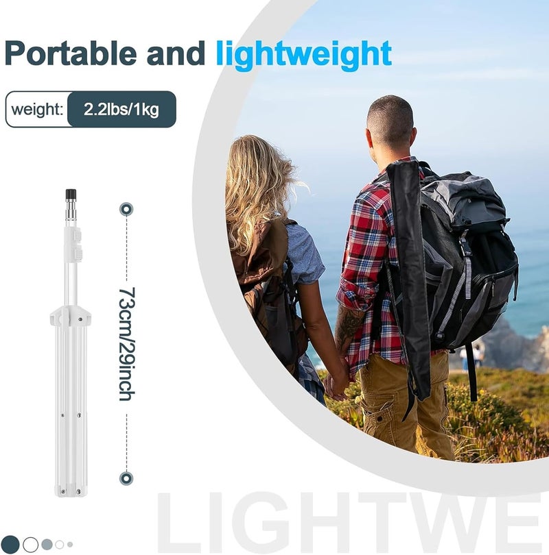 EMART 7 Ft Light Stand for Photography, Portable Photo Video Tripod Stand, 2 Pack Lighting Stand with Carry Case for Speedlight, Flash, Softbox,Strobe Light, Camera, Photographic Portrait -White - Image 5