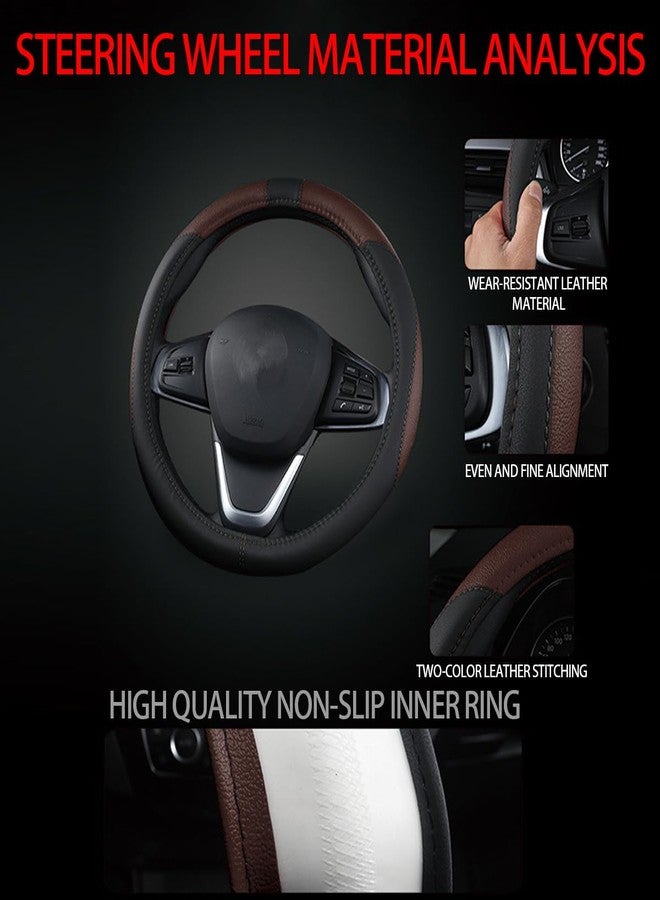 BESULEN Car Steering Wheel Cover, Soft Leather Steering Wheel Protector, Universal Non-Slip Steering Wheel Covers, Comfortable Grip Sweat-Absorbent, Automotive Interior Accessories - Image 4