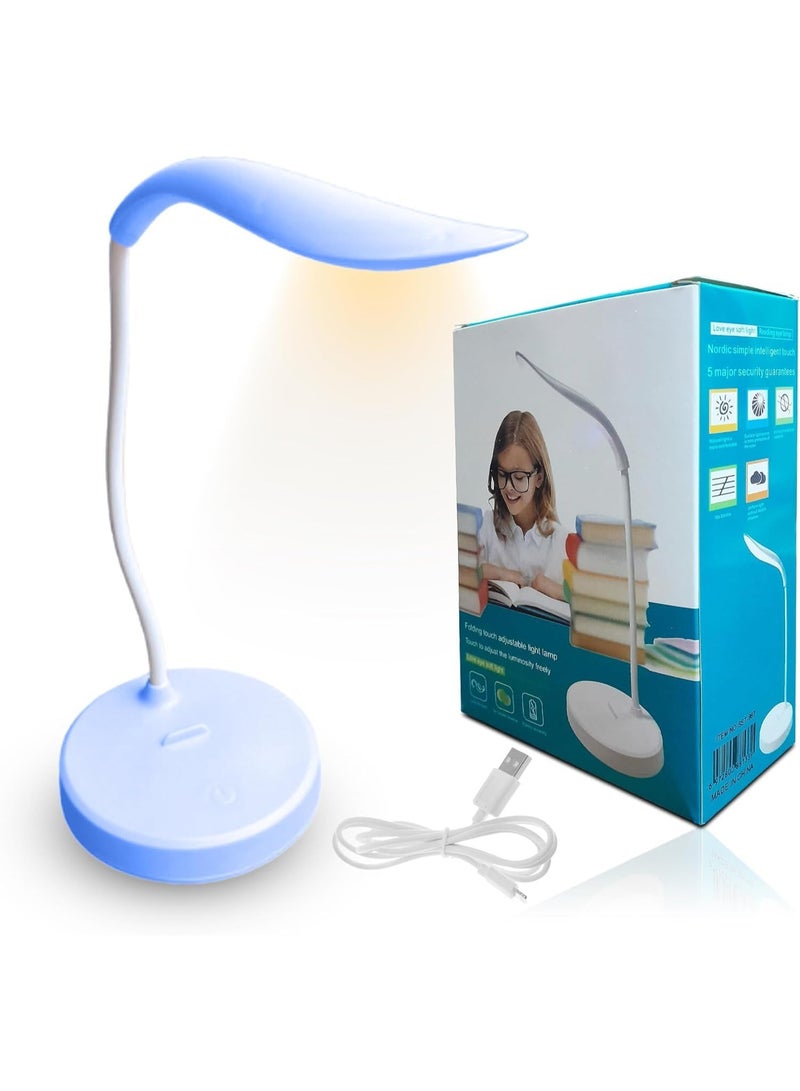 أباجورة مكتب بإضاءة ليد تعمل باللمس قابلة للطي والتعديل للدراسة ورفيقك المثالي للقراءة مع 3 مستويات إضاءة - Image 1