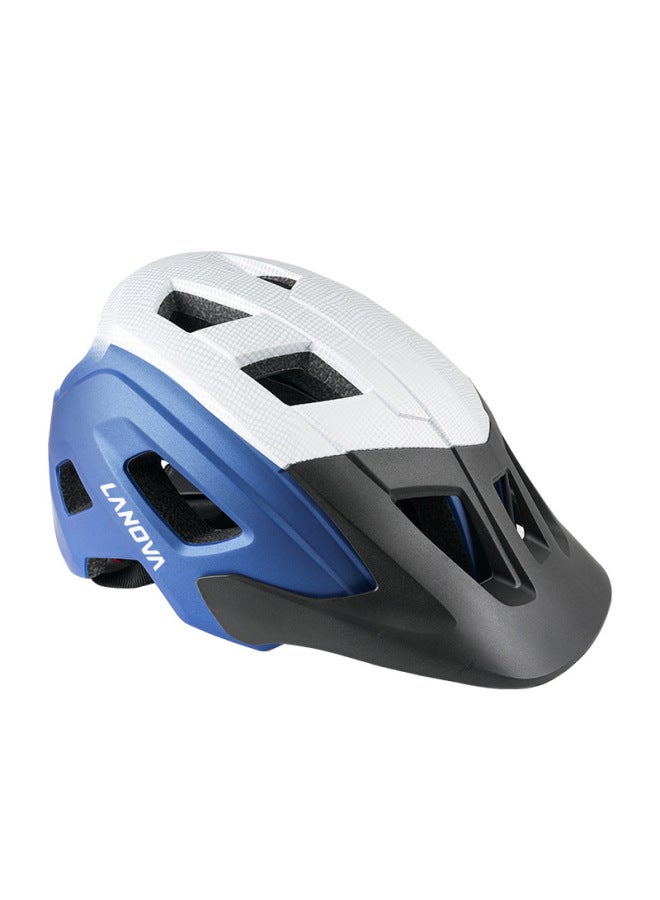 3d Dot Blue Matte Bicycle Helmet, Cycling Helmet, Ultra-light Breathable Cycling Protection, Ce With Brim Customization