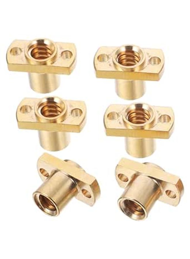 6Pcs Brass Trapezoidal Nut For 3D Printer 2mm Lead Pitch Precision Upgrade Parts - Image 1