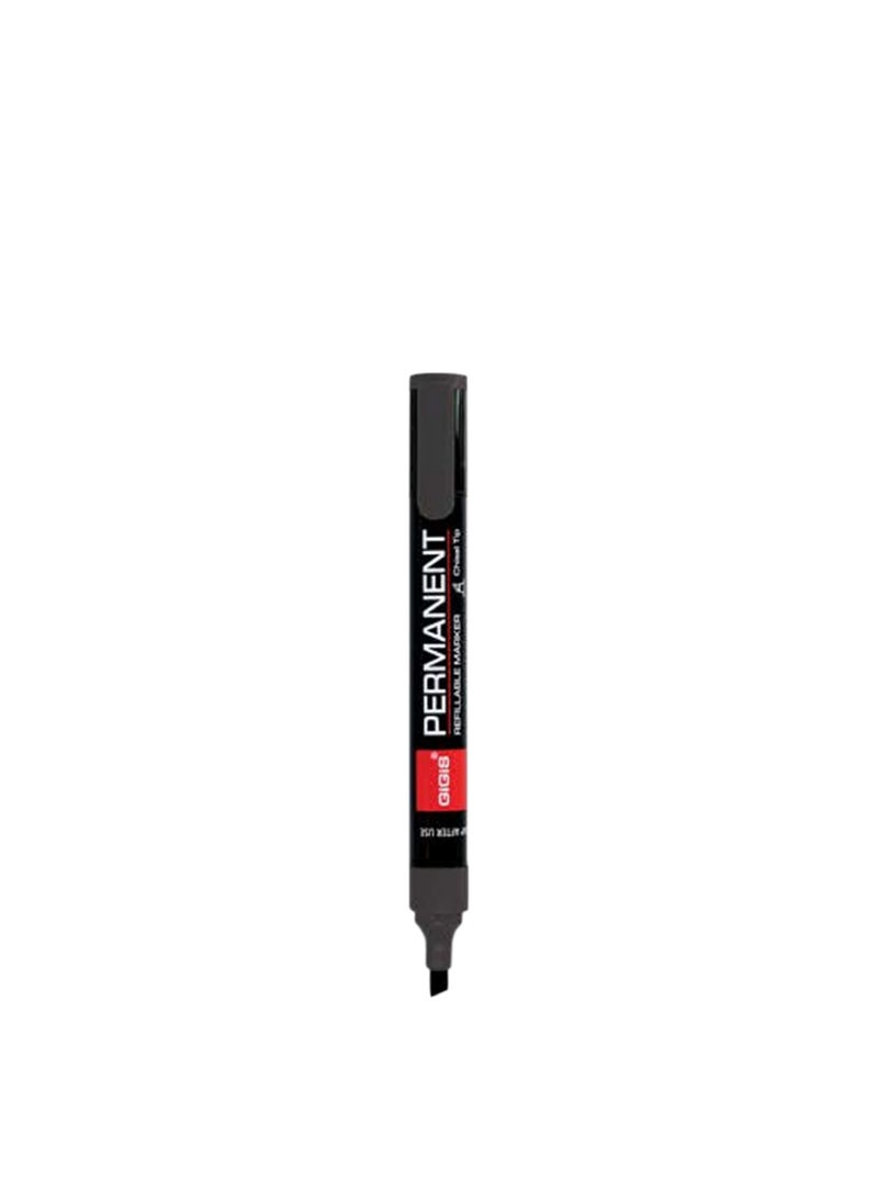 Permanent Marker Chisel Tip - Black Pack of 12