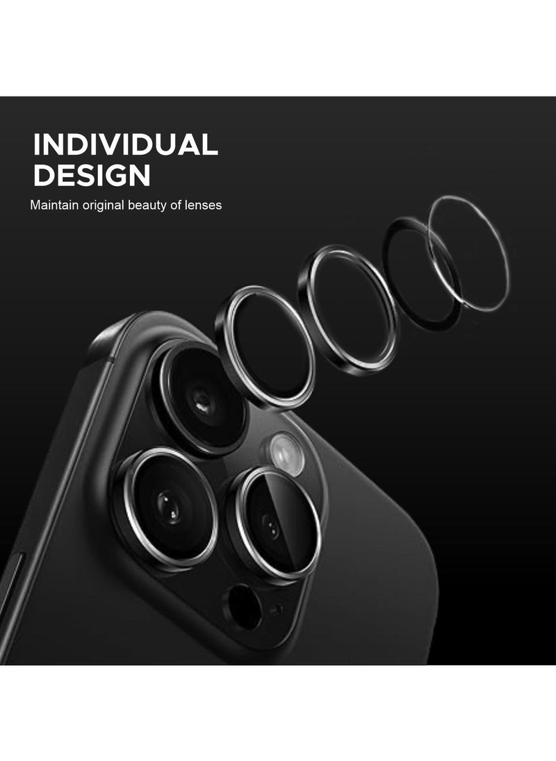 LIMITLESS iPhone 15 Pro Max iPhone 15 Pro Camera Lens Protector with Tempered Glass Screen Protector Accessories, Scratch Resistant, Easy to Install (Black, iPhone 15 Pro/15 Pro Max)  - Image 4