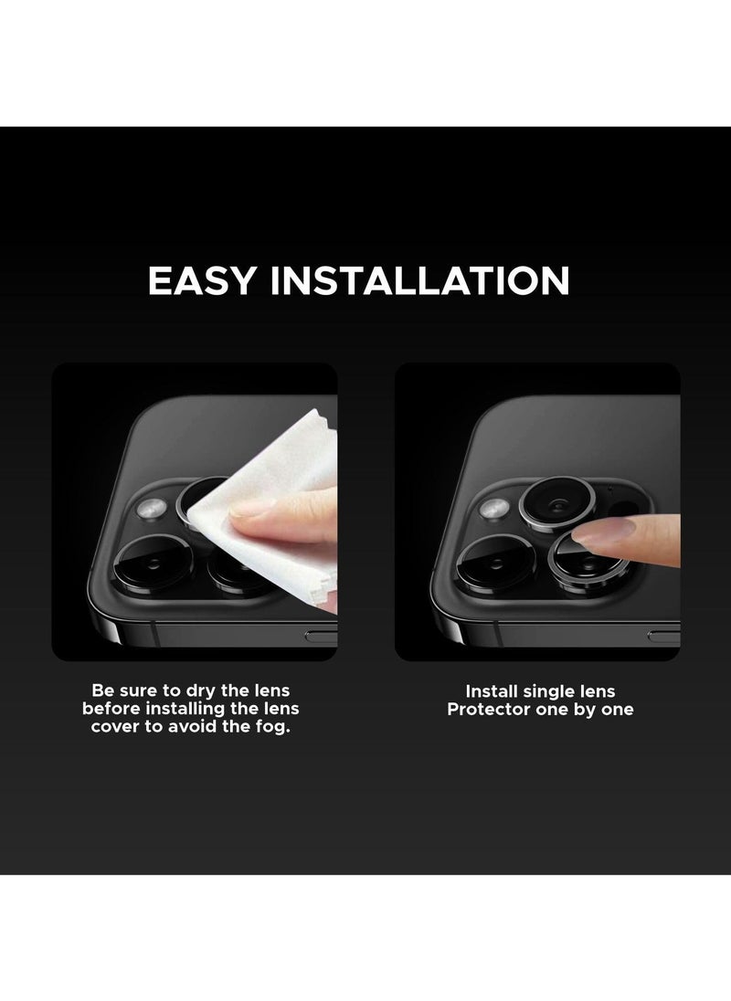 LIMITLESS iPhone 15 Pro Max iPhone 15 Pro Camera Lens Protector with Tempered Glass Screen Protector Accessories, Scratch Resistant, Easy to Install (Black, iPhone 15 Pro/15 Pro Max)  - Image 5