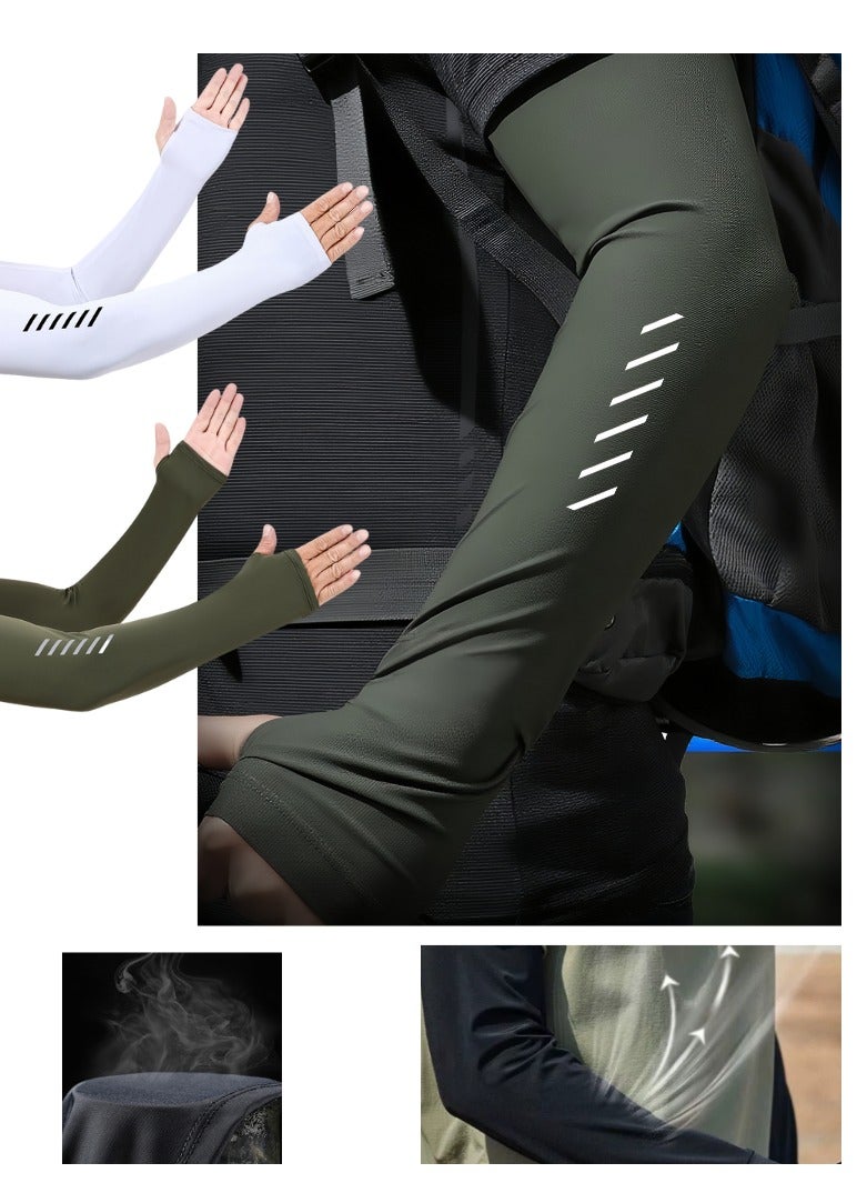 AL RAID 2 pack sleeves for boys and girls, UPF 50+ UV sun protection arm cooling sleeves, one size sun protection arm sleeves, ice sleeves summer outdoor cycling ice silk sleeves, men's sun protection night running arm guards - Image 1