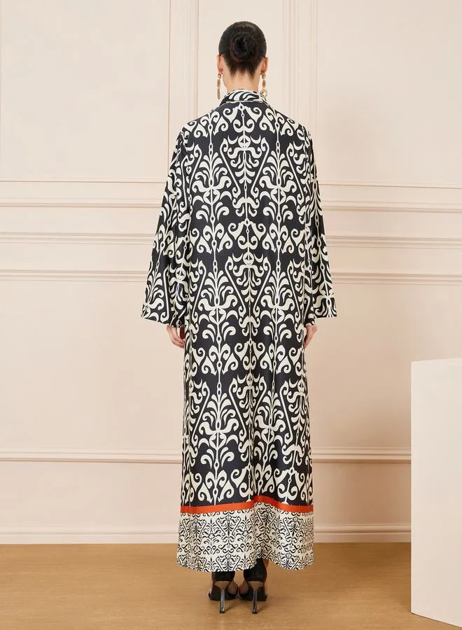 Styli All Over Print Collared Jalabiya