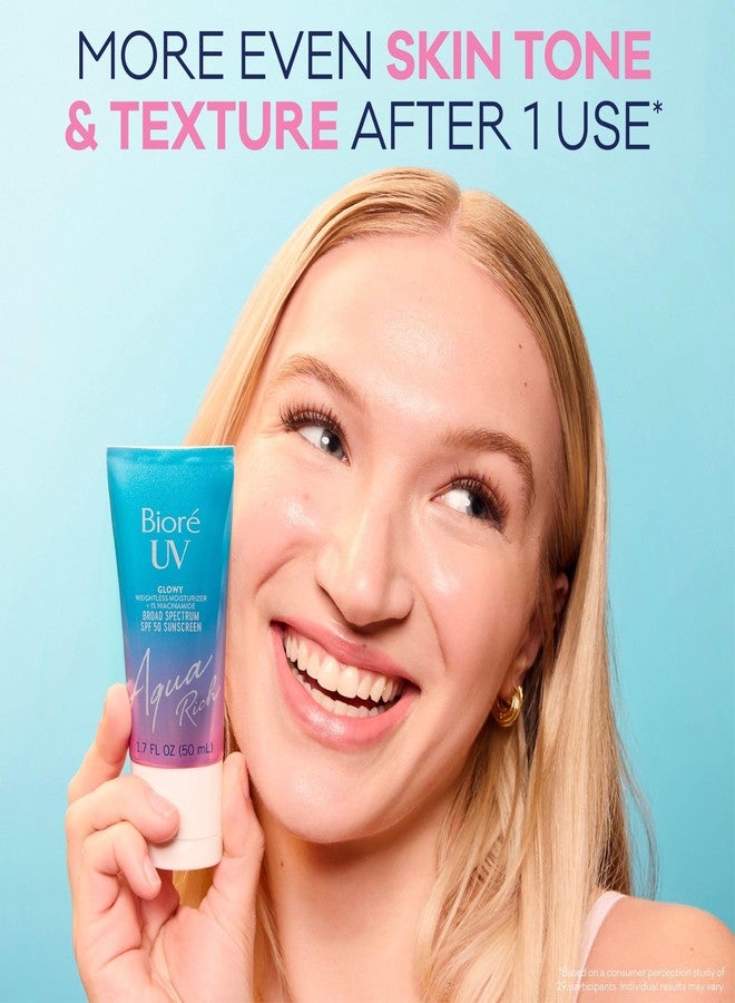 Bioré UV Aqua Rich Glow Enhancing Moisturizer with SPF, Daily Moisturizer with SPF 50, 1% Niacinamide Facial Sunscreen, 1.7 Oz - Image 5