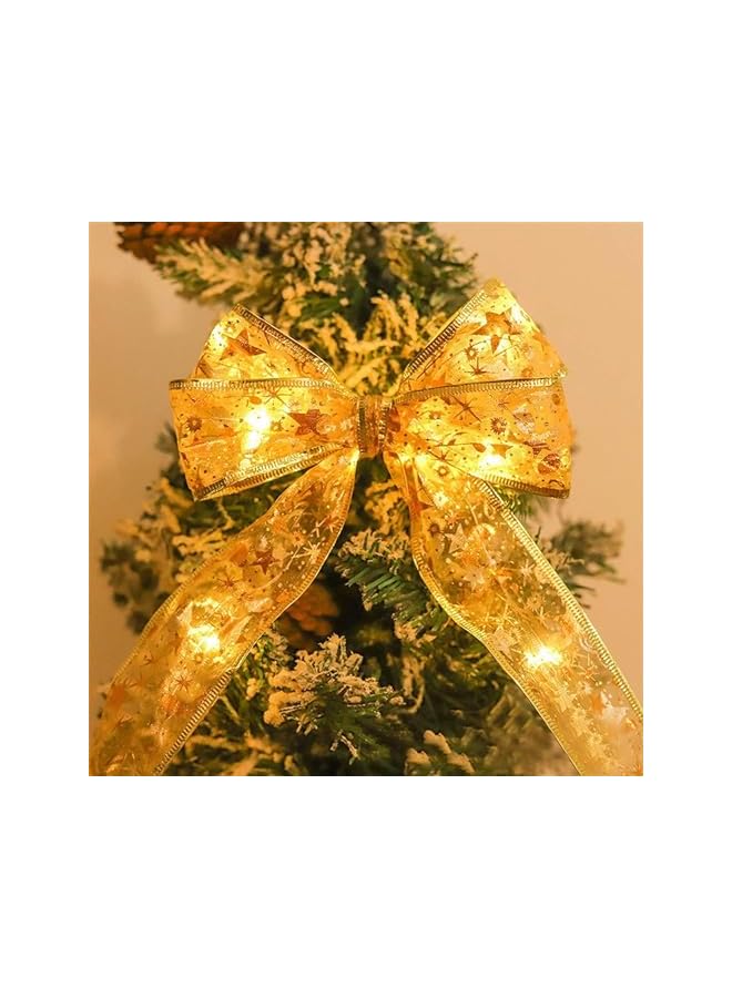 The Bros 2Pcs Christmas Ribbon Lights, Christmas Tree Ribbon Lights 19.6ft 60 Lights Warm White Double Layer Ribbon Fairy Lights for Christmas Party Garden Indoor Outdoor Decors  - Image 5