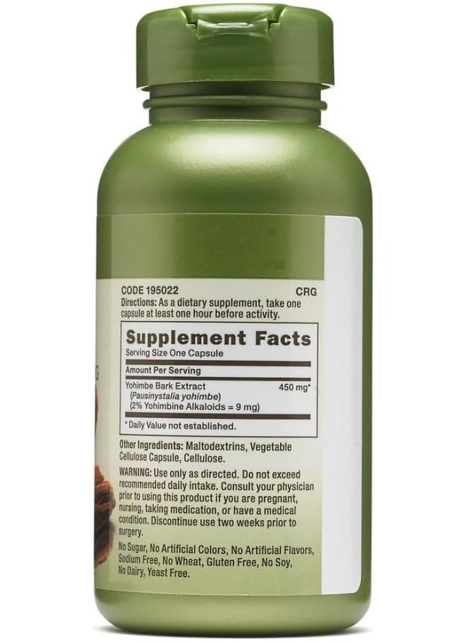 GNC Herbal Plus Yohimbe Extract 450 Mg 100 Capsules  - Image 2