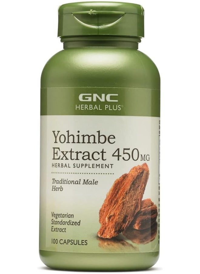 GNC Herbal Plus Yohimbe Extract 450 Mg 100 Capsules  - Image 1