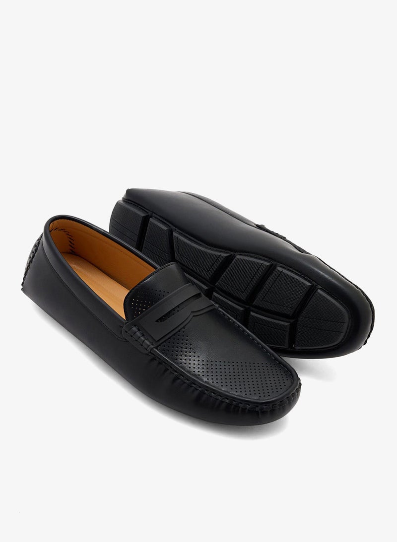 Robert Wood Perforated Penny Driving Loafers - Image 3