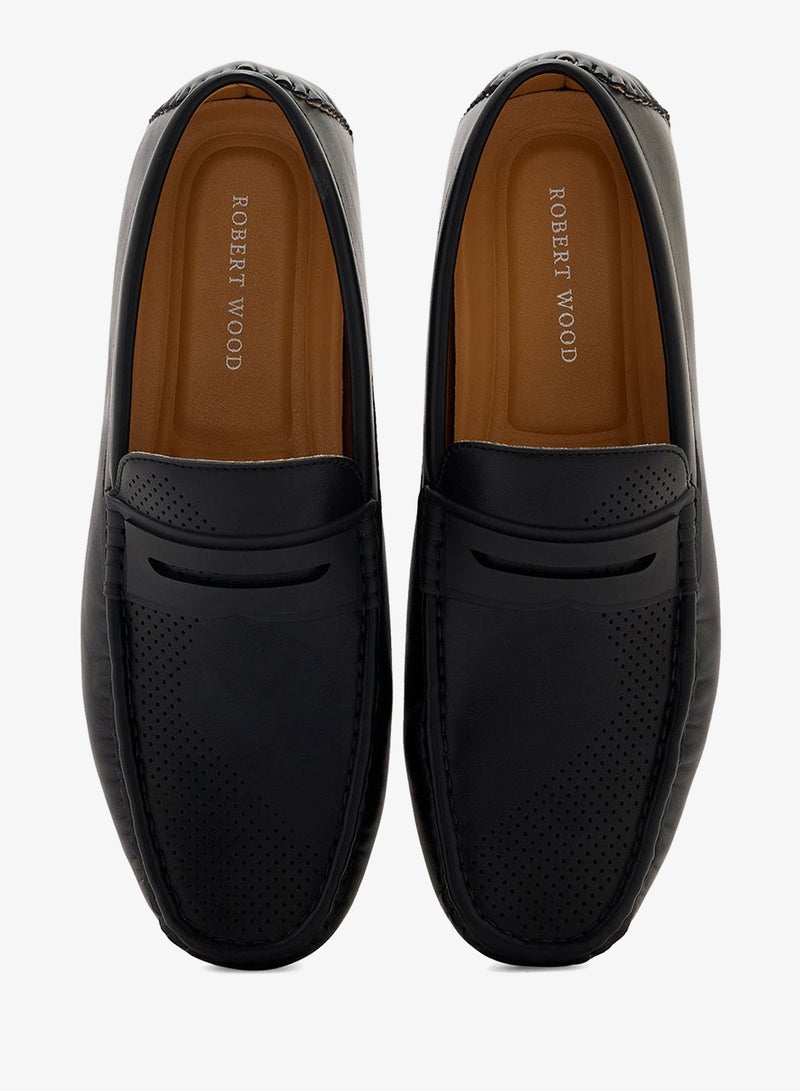 Robert Wood Perforated Penny Driving Loafers - Image 4