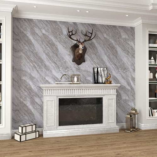 BAYYA Light Grey Marble Peel and Stick Countertop Contact Paper Granite Counter Top Vinyl Wrap Glossy Waterproof Removable Heat-Resistant Kitchen Counter Covers Wallpaper for Table Walls 15.8"x118" - Image 5