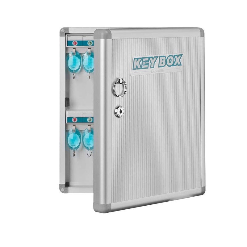 oddpod ™ Glosen 32 Keys Aluminium Finish Wall-Mount Key Box/Key Cabinet with Lock 1032 (Silver) - Image 1