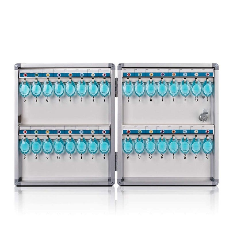 oddpod ™ Glosen 32 Keys Aluminium Finish Wall-Mount Key Box/Key Cabinet with Lock 1032 (Silver) - Image 3