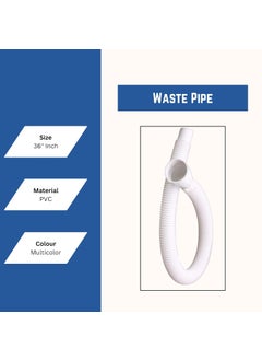 NEW WARE NEW WARE Pack of 6 PVC Flexible Waste Pipes 36 Inch Multicolor Drainage Tubes for Wash Basins Sinks and Drain Outlets  - Image 4