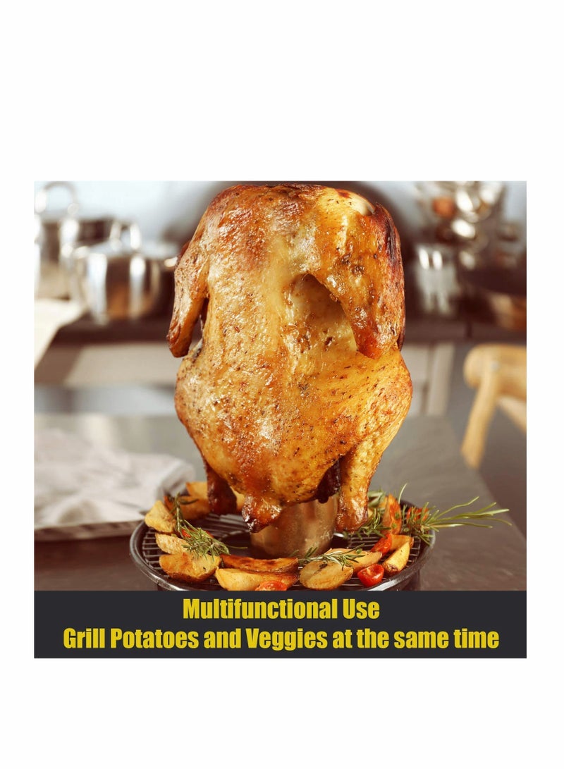 حامل الدجاج للشواء والفرن، مشواة دجاج كاملة مع عبوة - Image 3