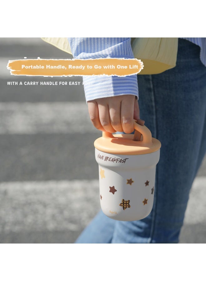 April Portable Thermal Stew Cup Insulated Breakfast Mug With Lid And Spoon Soup Soy Milk Travel Cup Gift For Women's Day - Image 3