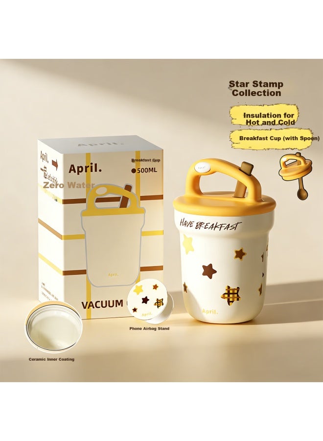 April Portable Thermal Stew Cup Insulated Breakfast Mug With Lid And Spoon Soup Soy Milk Travel Cup Gift For Women's Day - Image 1