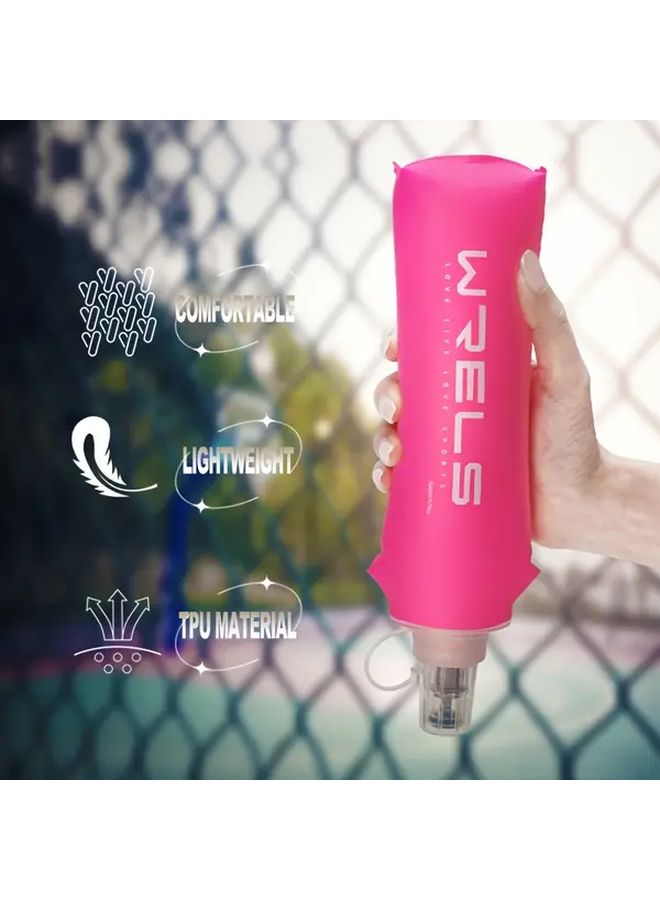 Rose Red 8 45oz Folding Water Bottle BPA Free Portable Sports Fitness Outdoor - Image 5