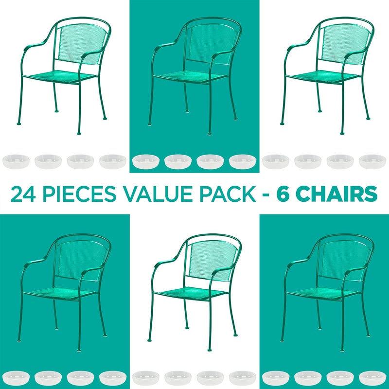 Shop Square Wrought Iron Patio Furniture Feet Caps (24 Pack, White) - 1.5" Round Plastic Outdoor Chair Leg Caps, Patio Furniture Replacement Feet - Image 5
