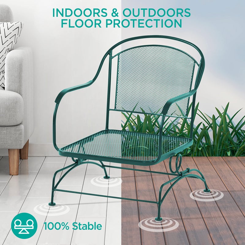 Shop Square Wrought Iron Patio Furniture Feet Caps (24 Pack, White) - 1.5" Round Plastic Outdoor Chair Leg Caps, Patio Furniture Replacement Feet - Image 4