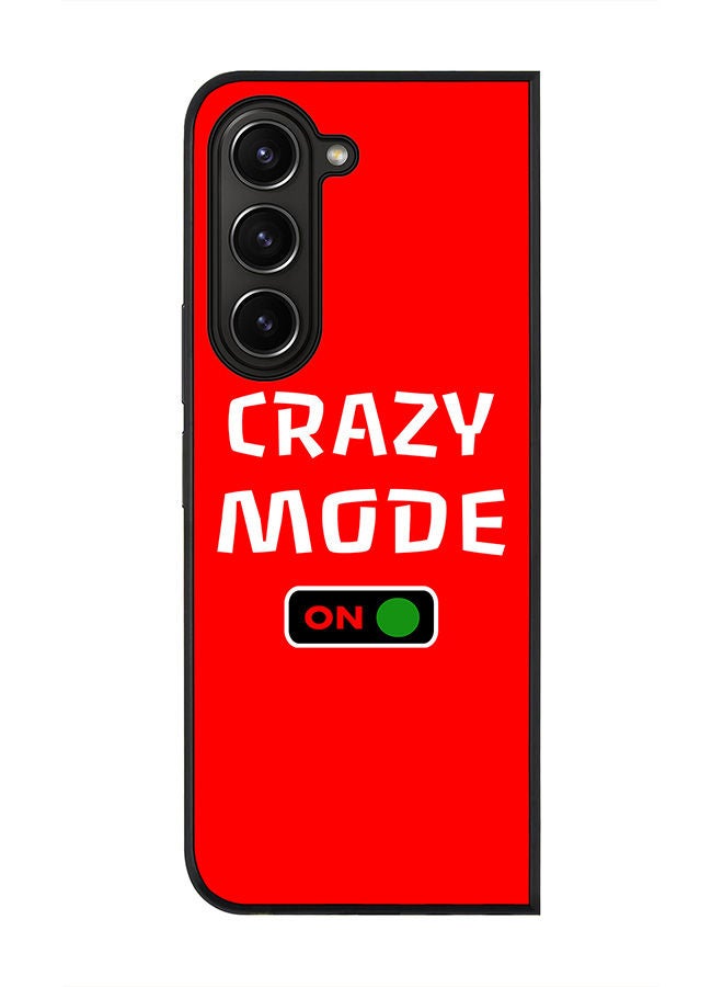 Stylizedd Rugged Black edge case for Samsung Galaxy Z Fold5, Slim fit Soft Case Flexible Rubber Edges Anti Drop TPU Gel Thin Cover -  Crazy Mode On - Image 1