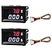 SHMZK 2 PCS 028 Digital Voltmeter Ammeter DC 0100V 10A 2 in 1 Volt Amp Meter with Connect Wires Red Blue Dual LED Display Panel Current Tester Voltage Gauge for EV Car Boat 10A - Image 2
