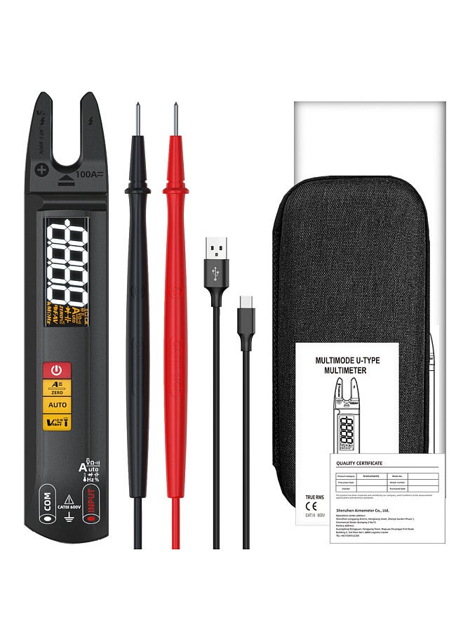 3in1 Handheld Digital Multimeter Clamp Ammeter Electric Test Pen LCD Color Display Handheld Multimeter 6000 True RMS Counts Professional Voltage Capacitance Resistance