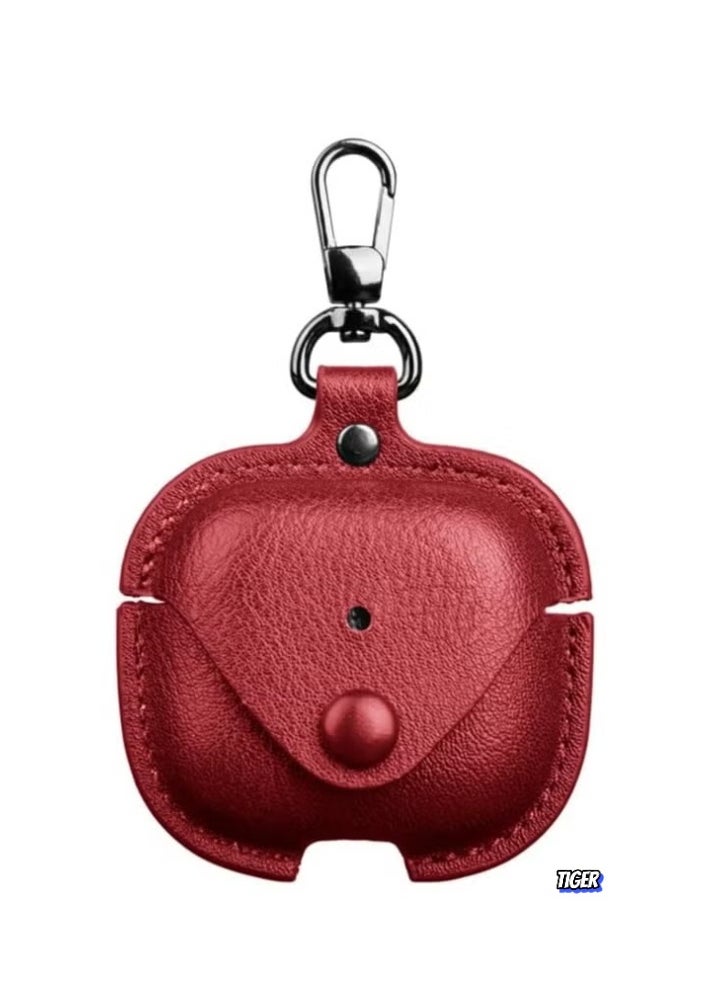 PU Leather Case Compatible with AirPods 4 2024 – Anti-Scratch Protective Cover with Keyring for AirPods 4, Premium Leather Case for AirPods 4 2024