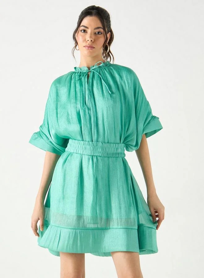 2Xtremz 2Xtremz Skater Dress with Tie-Ups and Extended Sleeves