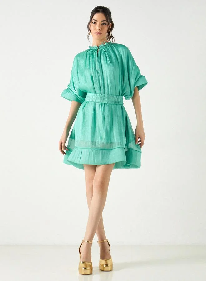 2Xtremz 2Xtremz Skater Dress with Tie-Ups and Extended Sleeves