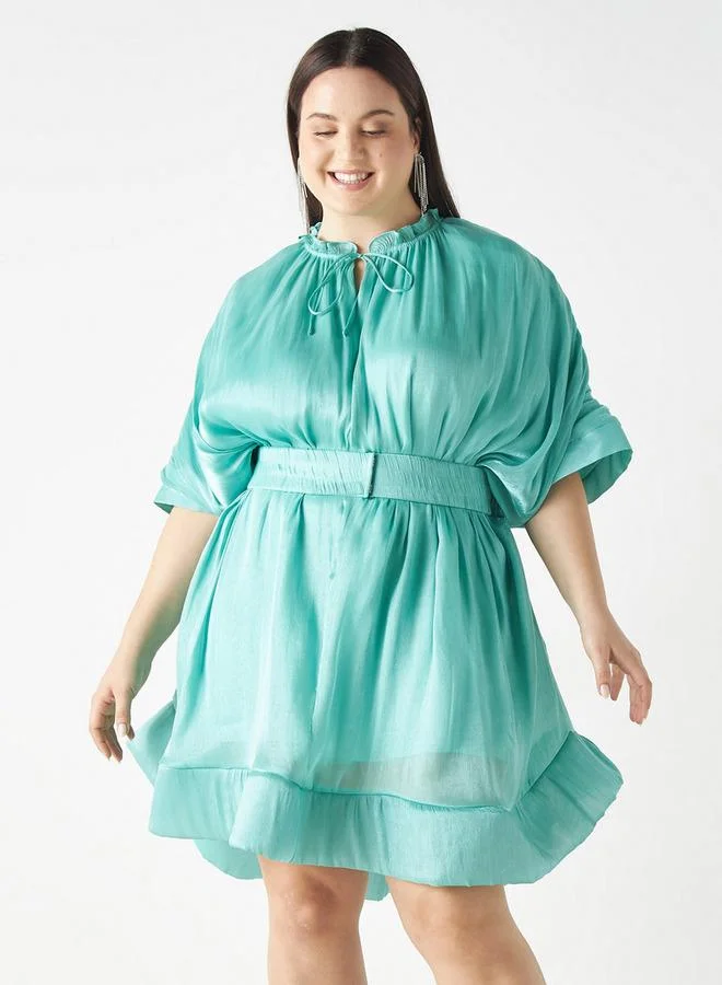 2Xtremz 2Xtremz Skater Dress with Tie-Ups and Extended Sleeves
