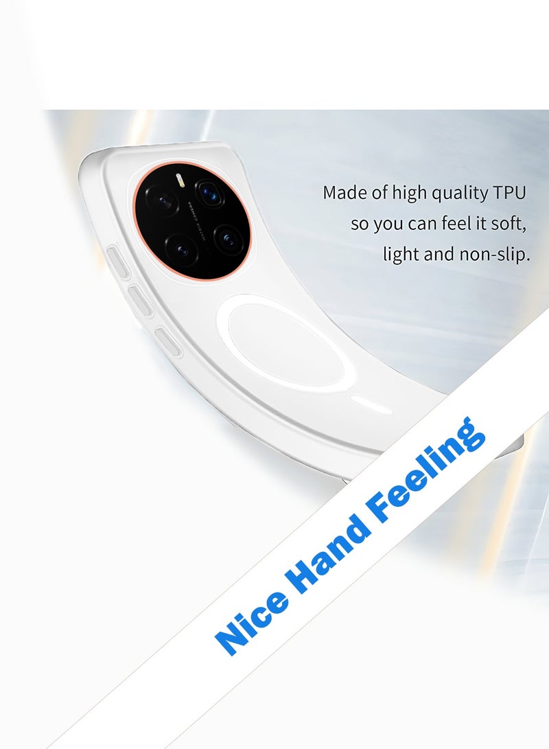 دبليو تيك غطاء أنيق لهاتف Honor Magic7 Pro 5G 2024 بتصميم هجين شفاف ومغناطيسي مع شحن مغناطيسي وتفاصيل كاميرا مرتفعة (MCMPMN) - أبيض - Image 3