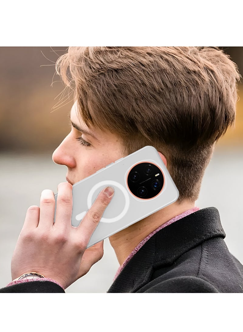 دبليو تيك غطاء أنيق لهاتف Honor Magic7 Pro 5G 2024 بتصميم هجين شفاف ومغناطيسي مع شحن مغناطيسي وتفاصيل كاميرا مرتفعة (MCMPMN) - أبيض - Image 5