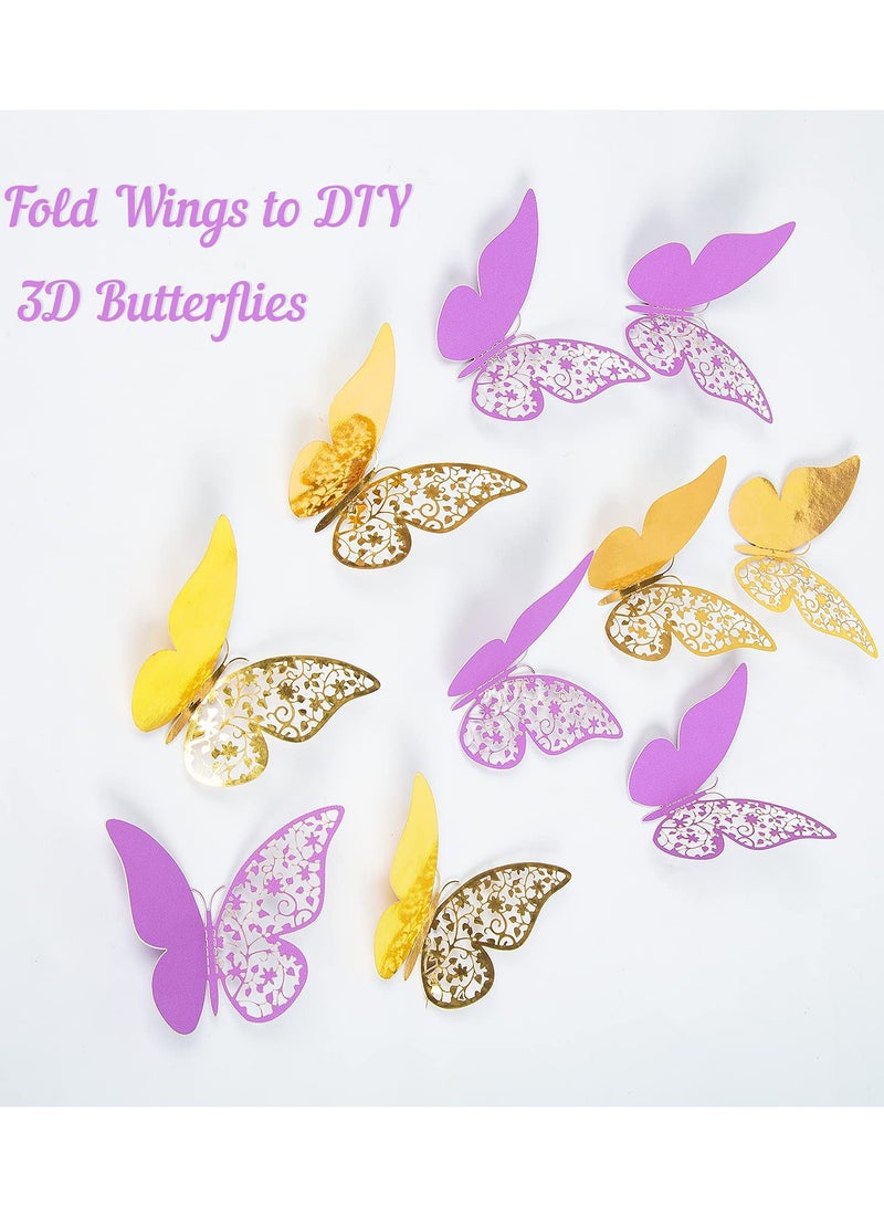 Excefore Party Decorations, 121 Pcs erfly Birthday Party Decorations Set, Rose Gold White Pink and Purple Balloons Arch Garland Kit, Confetti Foil Balloons Banners for Girl Birthday Party - Image 3