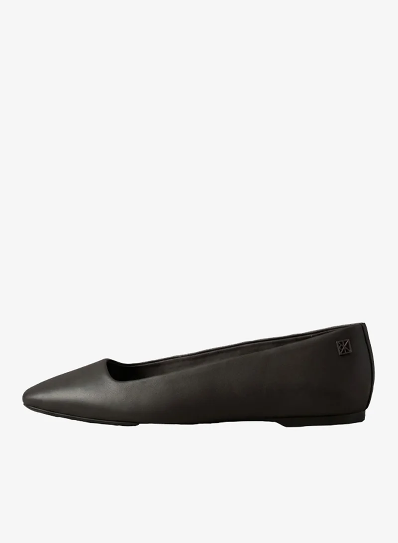 Calvin Klein Leather Square Toe Ballerinas