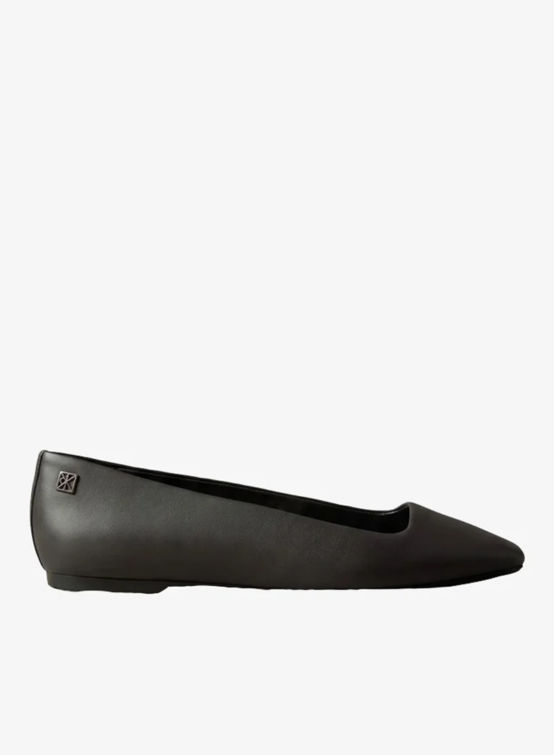 Calvin Klein Leather Square Toe Ballerinas