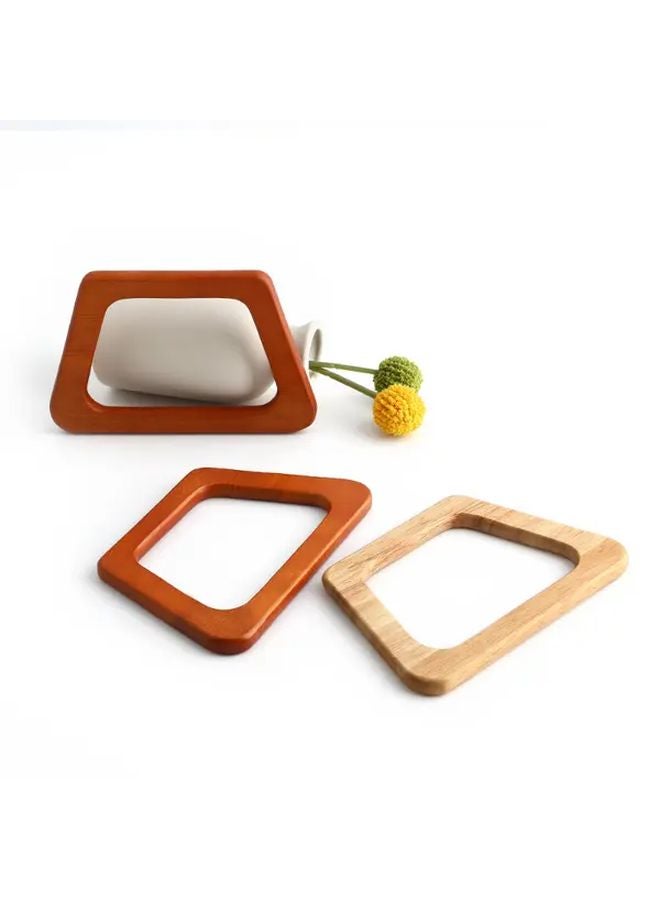 4 Pieces Wooden Leather Craft Frame For Wallet And Purse Making Style2 Camel Color - Image 5