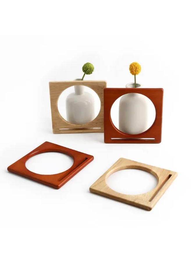 4 Pieces Wooden Leather Craft Frame For Wallet And Purse Making Style2 Camel Color - Image 3