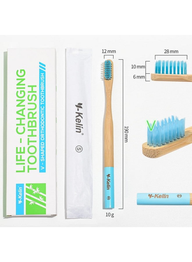 Y-Kelin Bamboo V-Shaped Orthodontic Toothbrush，Eco Friendly Bamboo Toothbrush（3pcs） Soft Bristle Toothbrush (Pink Soft) - Image 5