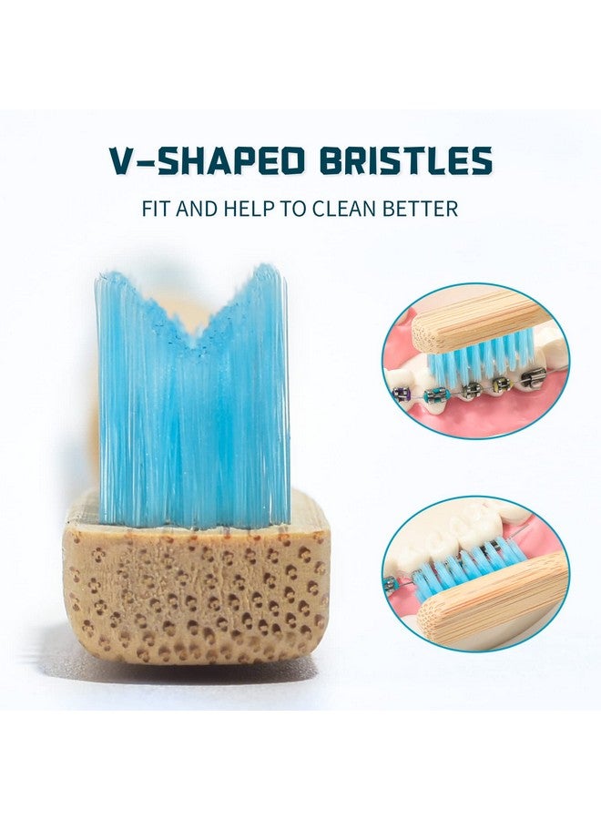 Y-Kelin Bamboo V-Shaped Orthodontic Toothbrush，Eco Friendly Bamboo Toothbrush（3pcs） Soft Bristle Toothbrush (Pink Soft) - Image 4