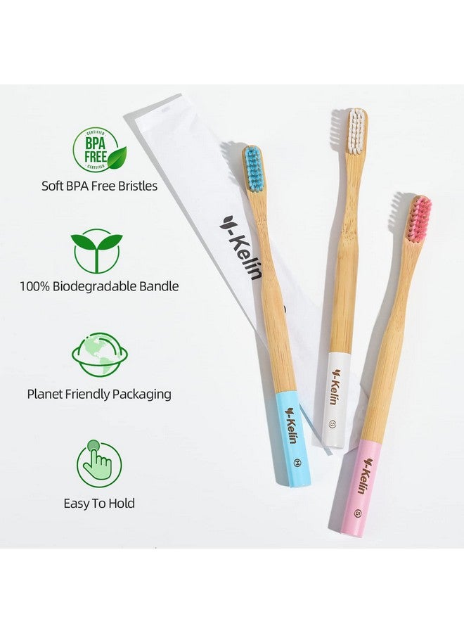 Y-Kelin Bamboo V-Shaped Orthodontic Toothbrush，Eco Friendly Bamboo Toothbrush（3pcs） Soft Bristle Toothbrush (Pink Soft) - Image 3