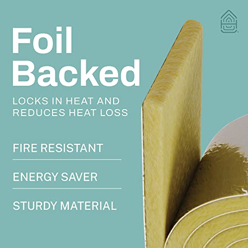 Home Intuition 25 Foot Foiled Back Fiberglass Pipe Insulation Wrap, 3" Wide x 1" Thick - Image 4