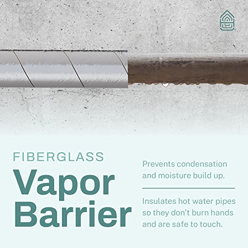 Home Intuition 25 Foot Foiled Back Fiberglass Pipe Insulation Wrap, 3" Wide x 1" Thick - Image 5