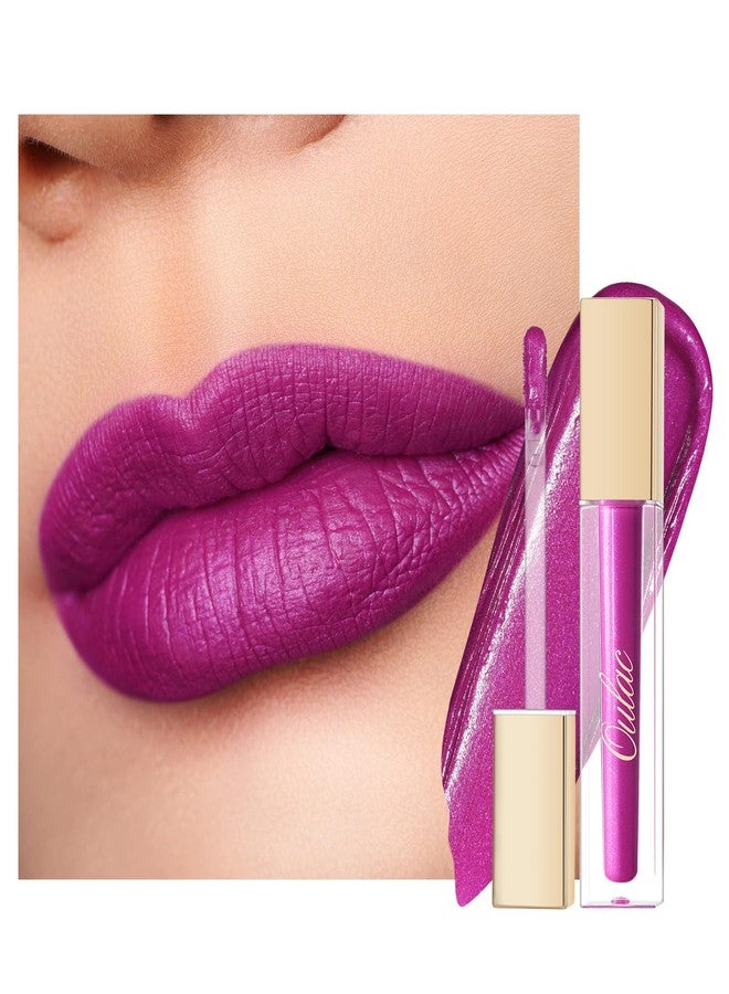 Oulac Matte Liquid Purple Lipstick for Women, Fuchsia Long Lasting Lip Gloss, Waterproof Highly Pigmented Creamy Formula Lipstick with Vitamin E, Vegan, 4.5ml (MS02) - Image 1