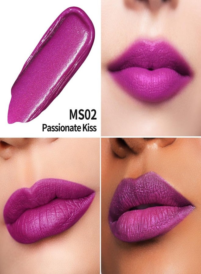 Oulac Matte Liquid Purple Lipstick for Women, Fuchsia Long Lasting Lip Gloss, Waterproof Highly Pigmented Creamy Formula Lipstick with Vitamin E, Vegan, 4.5ml (MS02) - Image 3