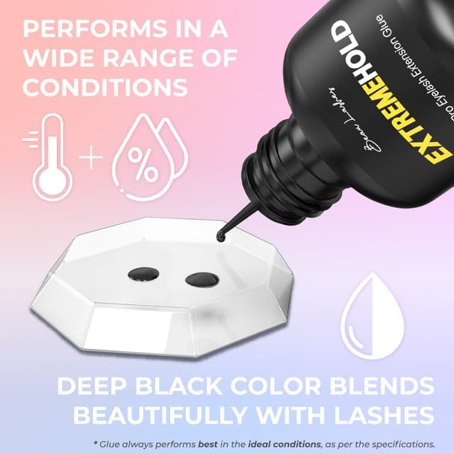 beau lashes Extreme Hold Eyelash Extension Glue for Professionals | Strongest Black Lash Adhesive for Long Lasting Semi Permanent Individual Lash Extensions | 0.5-1s Fastest Drying & up to 8 Weeks Retention - Image 3