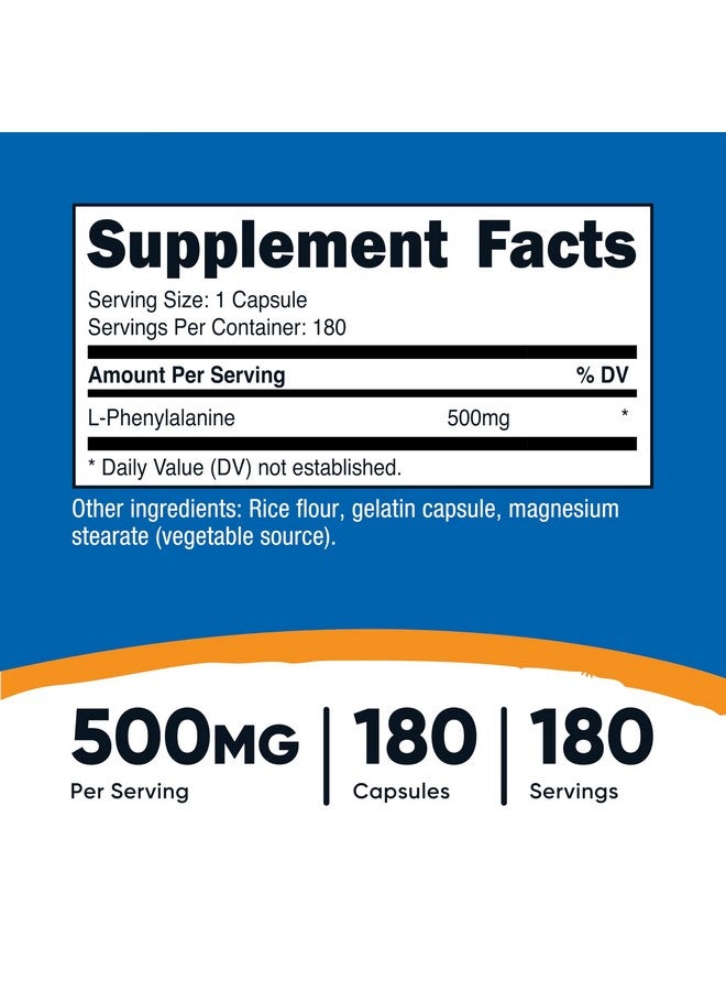 Nutricost L-Phenylalanine 500mg; 180 Capsules - Image 2