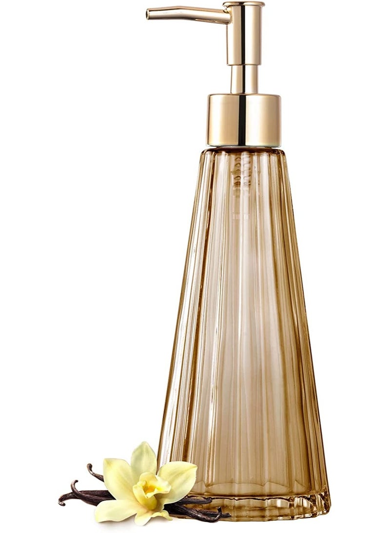 Barakah Glass Soap Dispenser Liquid Soap Sanitizer Shampoo Bottle with Pump Vintage Elegant Crystal Hand Soap Dispenser Bathroom Accessories Crystal Hand Soap Dispenser for Kitchen Sink - Image 1